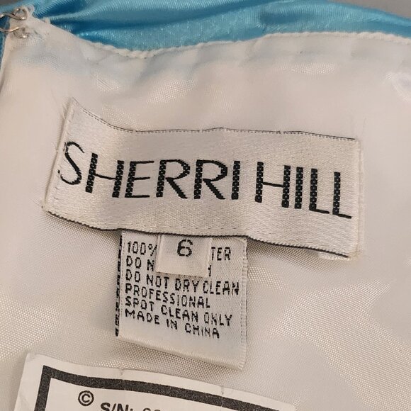 RARE Sherri Hill Blue Butterfly Crystal Strapless Tulle Mini Gown Dress b130 - Picture 8 of 9